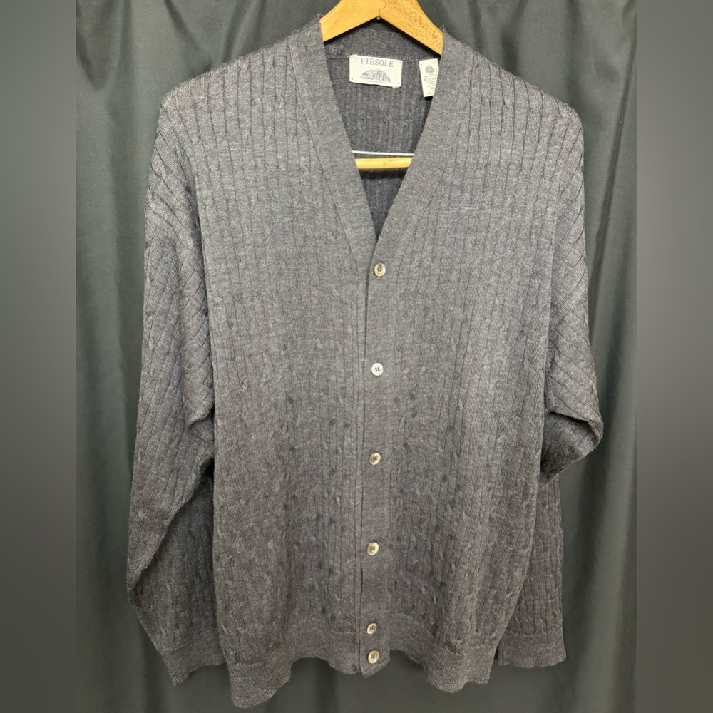 Fiesole Charcoal Gray 100% Wool Italian Sweater